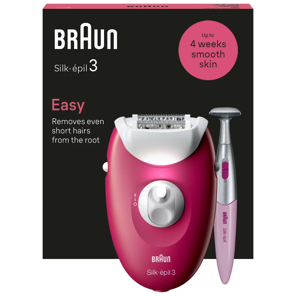 Braun Silk-épil Epilators Series 3 Corded Epilator 3-202 Raspberry Image 1