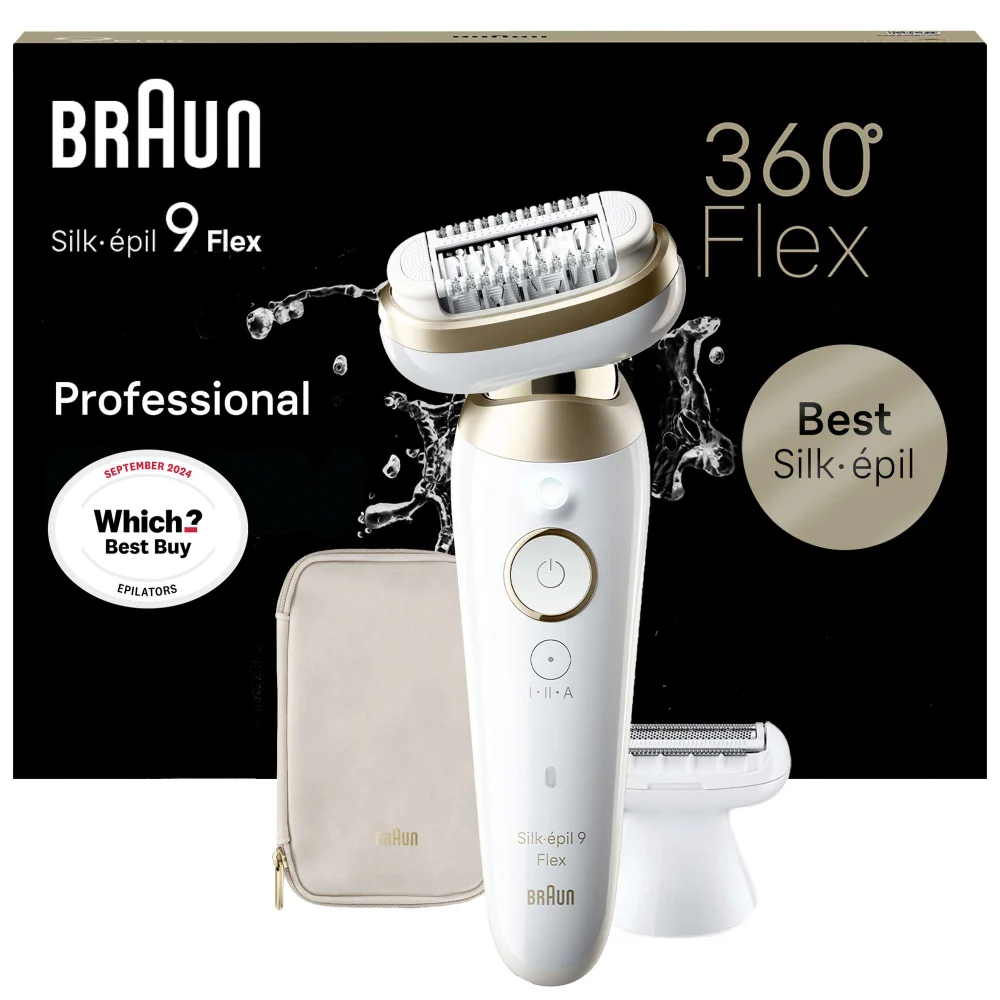 Braun Silk-épil Epilators Series 9 Flex Epilator 9-041 3D White/Gold Image 1