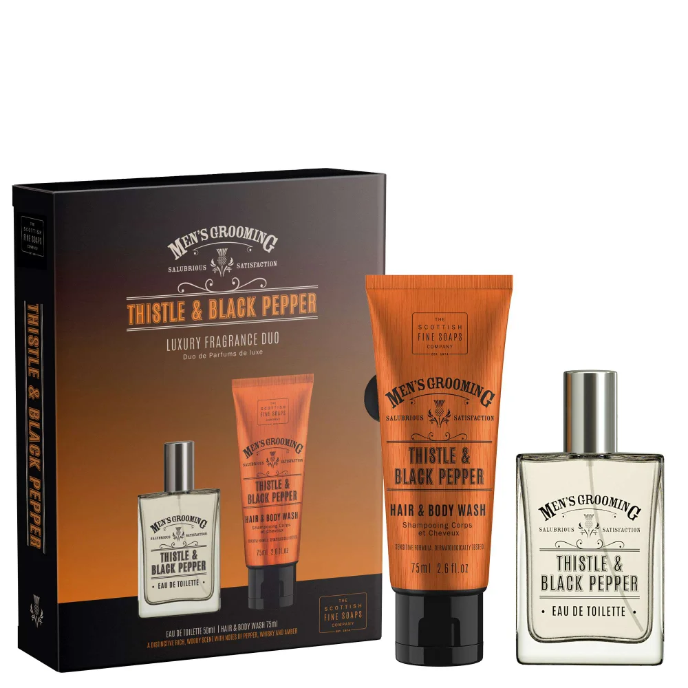 Scottish Fine Soaps Company Men's Grooming Thistle & Black Pepper Duo Gift Set Image 1