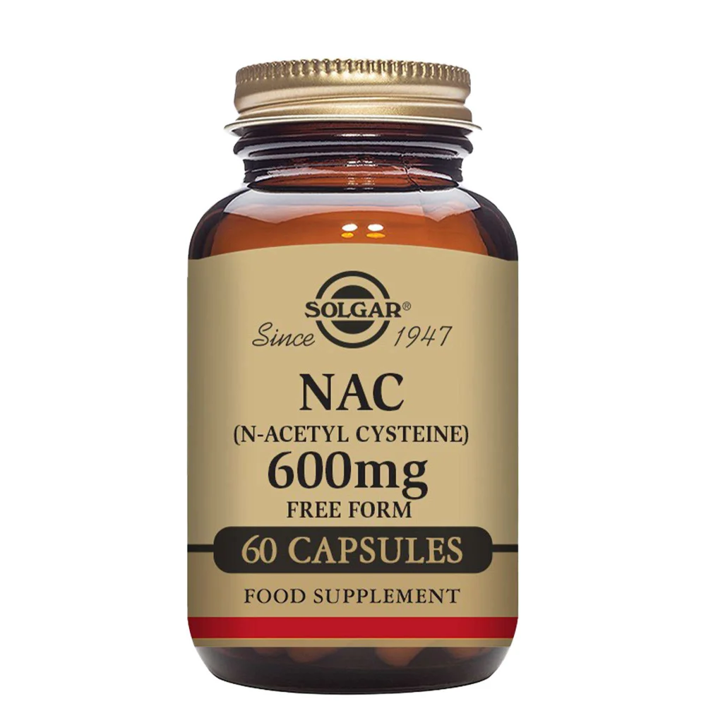 Solgar Amino Acids NAC (N-Acetyl-L-Cysteine) 600mg Vegetable Capsules x 60 Image 1