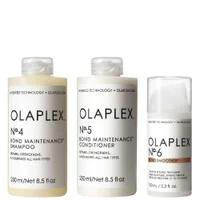 Olaplex Trio: No.4 Shampoo 250ml, No.5 Conditioner 250ml & No.6 Bond Smoother 100ml