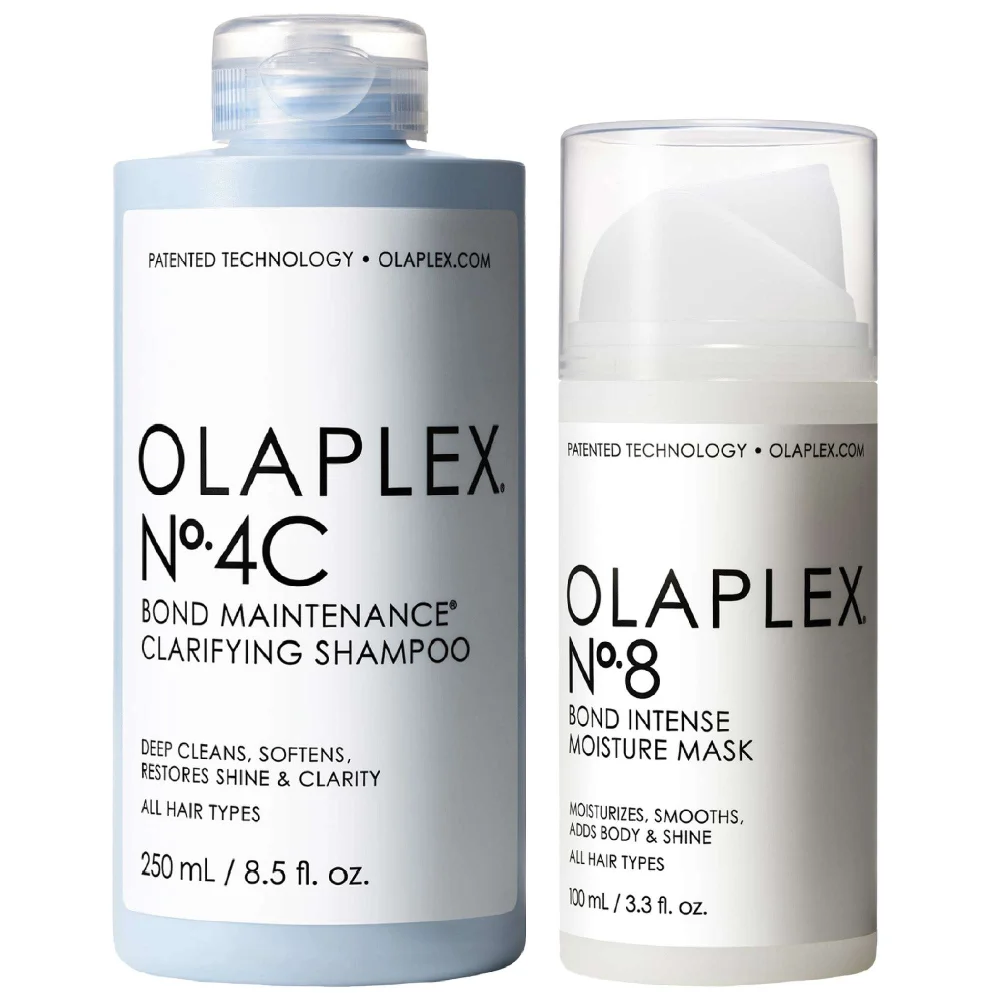 Olaplex Duo: No.8 Moisture Mask 100ml & No.4C Clarifying Shampoo 250ml Image 1