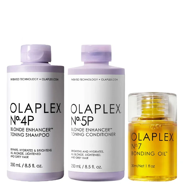 Olaplex Trio: Shampoo No.4P 250ml, Conditioner No.5P 250ml & Styling No.7 Bonding Oil 30ml