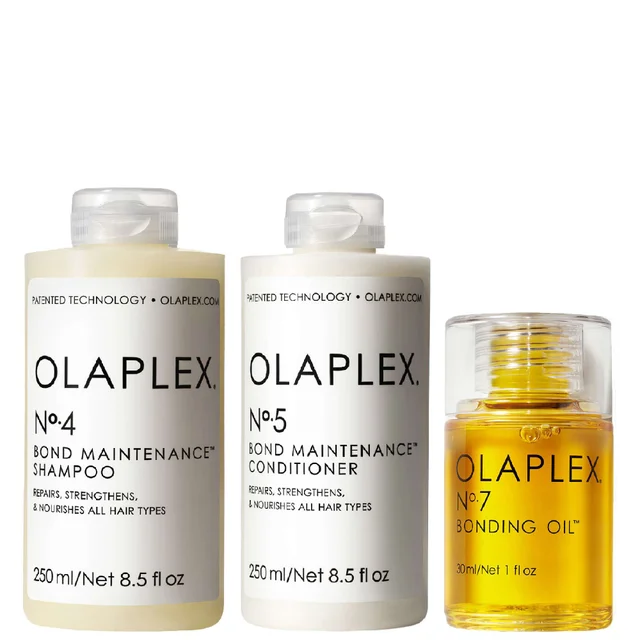 Olaplex Trio: No.4 Shampoo 250ml, No.5 Conditioner 250ml & No.7 Styling Oil 30ml