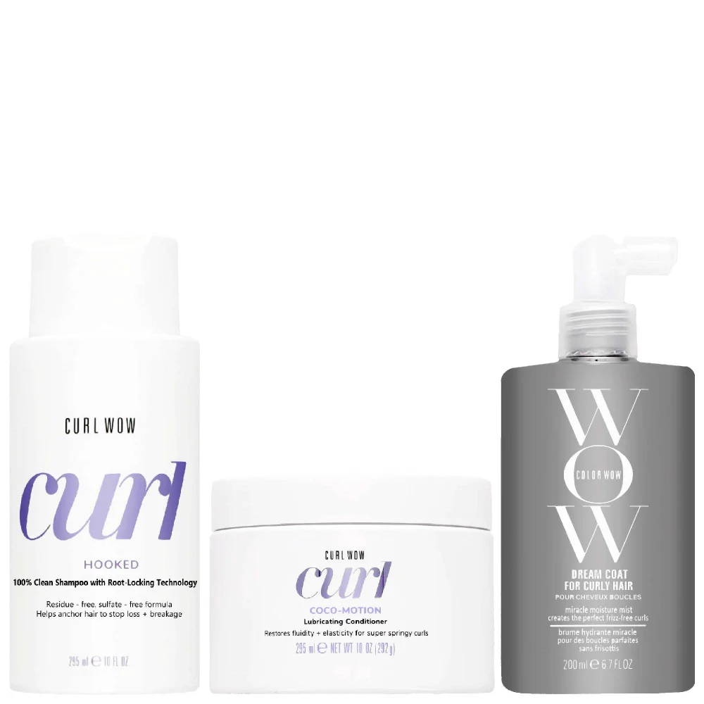 Color Wow Bundles Trio: Hooked Shampoo 295ml, Coco-Motion Conditioner 295ml & Dream Coat 200ml Image 1