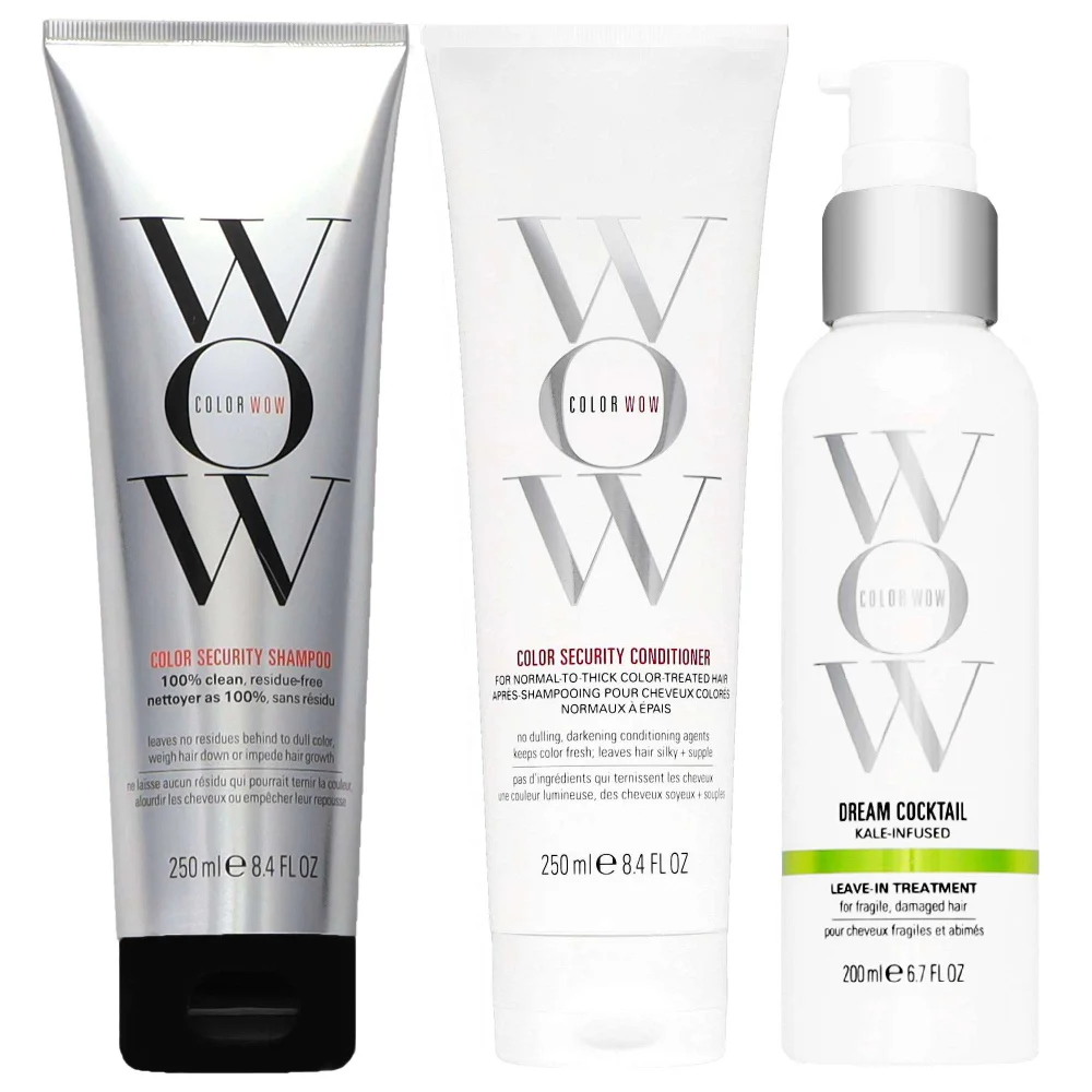 Color Wow Trio: Color Security Shampoo 250ml, Color Security Conditioner 250ml & Dream Cocktail 200ml Image 1