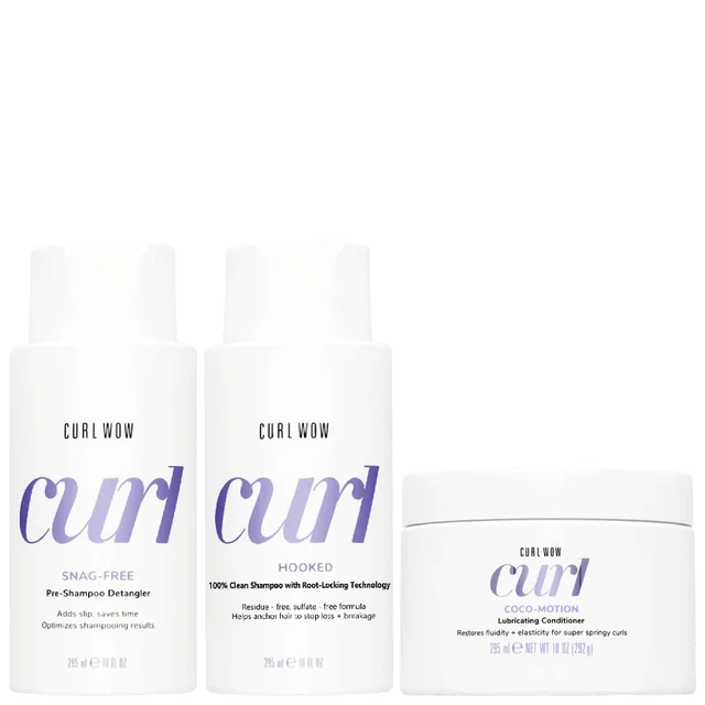 Color Wow Trio: Snag-Free Pre-Shampoo 295ml, Hooked Shampoo 295ml & Coco-Motion Conditioner 295ml