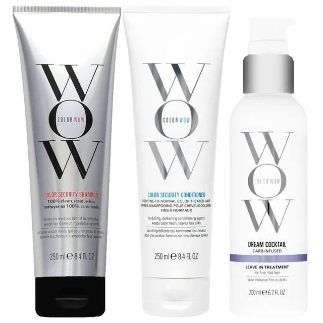 Color Wow Bundles Trio: Color Security Shampoo 250ml, Color Security Conditioner 250ml & Dream Cocktail 200ml