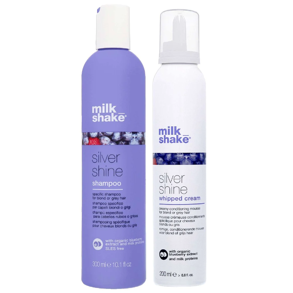 milk_shake Duo: Silver Shine Shampoo 300ml & Silver Shine Whipped Cream Leave-In Conditioner 200ml Image 1