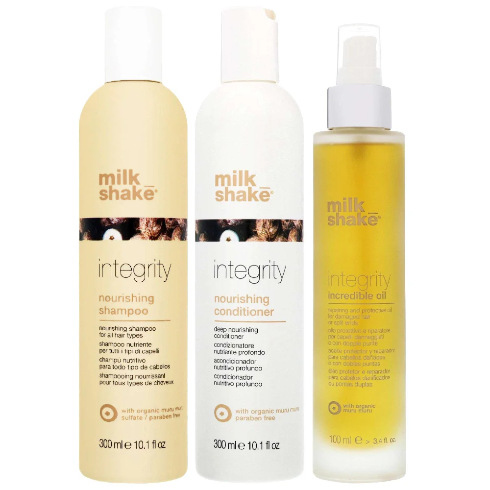 milk_shake Trio: Integrity Shampoo 300ml, Conditioner 300ml & Incredible Oil 100ml Image 1