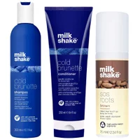 milk_shake Trio: Cold Brunette Shampoo 300ml, Cold Brunette Conditioner 250ml & SOS Roots Brown 75ml - undefined undefined