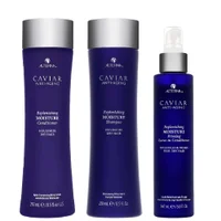 Alterna Bundles Trio: Caviar Replenishing Moisture Shampoo 250ml, Conditioner 250ml & Leave in Conditioner 147ml - undefined undefined