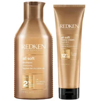 Redken Duo: All Soft Heavy Cream 250ml & All Soft Shampoo, For Dry Hair, Intense Softness and Shine 300ml