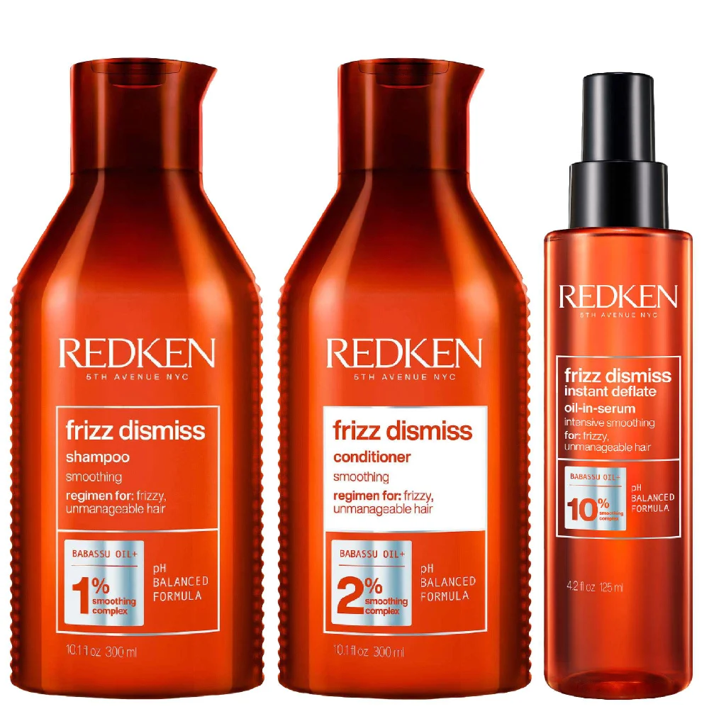 Redken Trio: Frizz Dismiss Shampoo 300ml, Frizz Dismiss Conditioner 300ml & Frizz Dismiss Instant Deflate 125ml Image 1