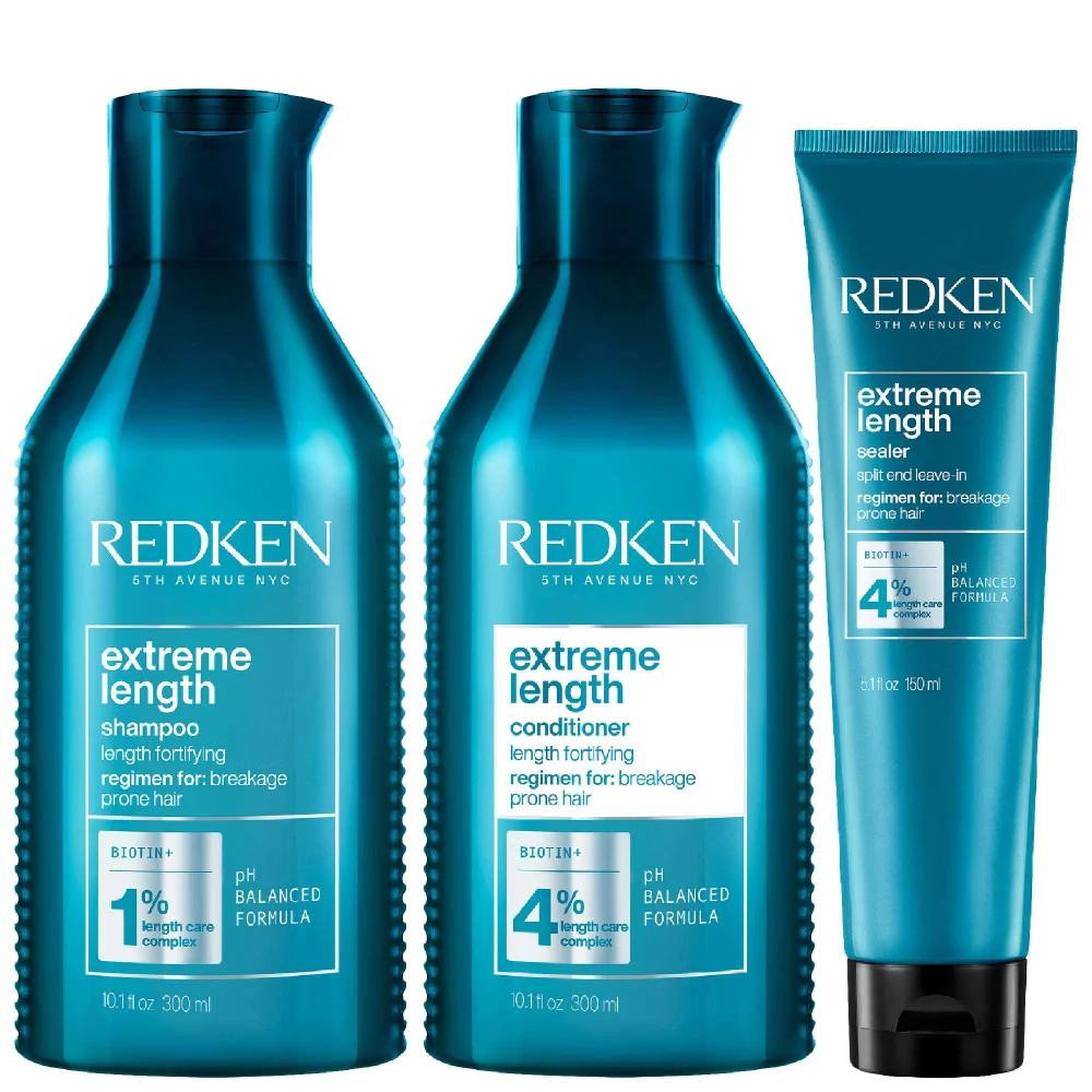 Redken Trio: Extreme Length Shampoo 300ml, Extreme Length Conditioner 300ml & Extreme Length Sealer 150ml Image 1