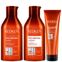 Redken Trio: Frizz Dismiss Shampoo 300ml, Frizz Dismiss Conditioner 300ml & Frizz Dismiss Rebel Tame 250ml