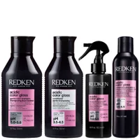 Redken Bundles Set: Acidic Color Gloss Shampoo 300ml, Conditioner 300ml, Gloss Treatment 237ml & Heat Treatment 190ml
