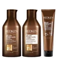 Redken Trio: All Soft Mega Curls Shampoo 300ml, Conditioner 300ml & Hydramelt Treatment 150ml - undefined undefined