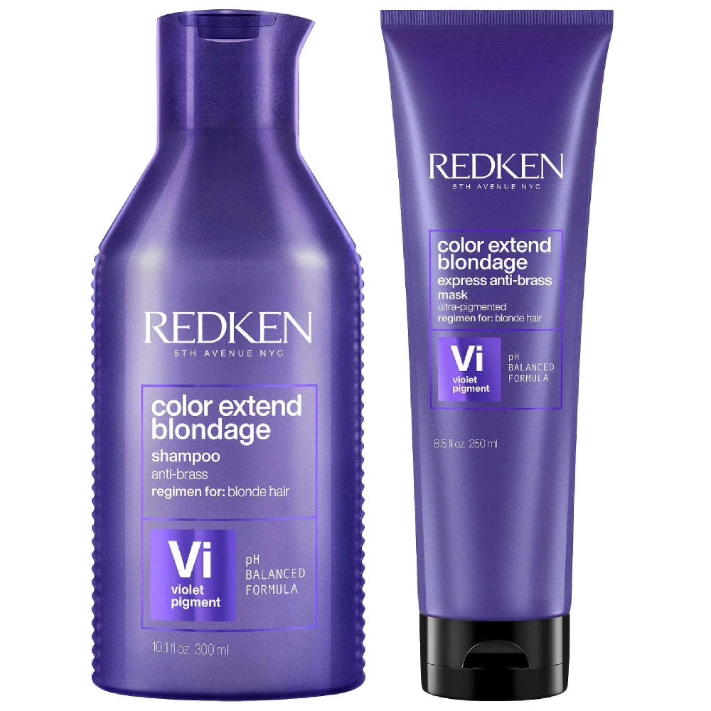Redken Duo: Color Extend Blondage Purple Shampoo 300ml & Color Extend Blondage Express Anti-Brass Mask 250ml Image 1