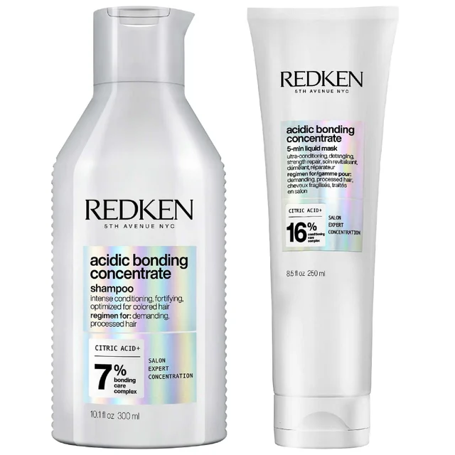 Redken Bundles Duo: Acidic Bonding Concentrate Shampoo 300ml & 5-Minute Liquid Hair Mask 250ml