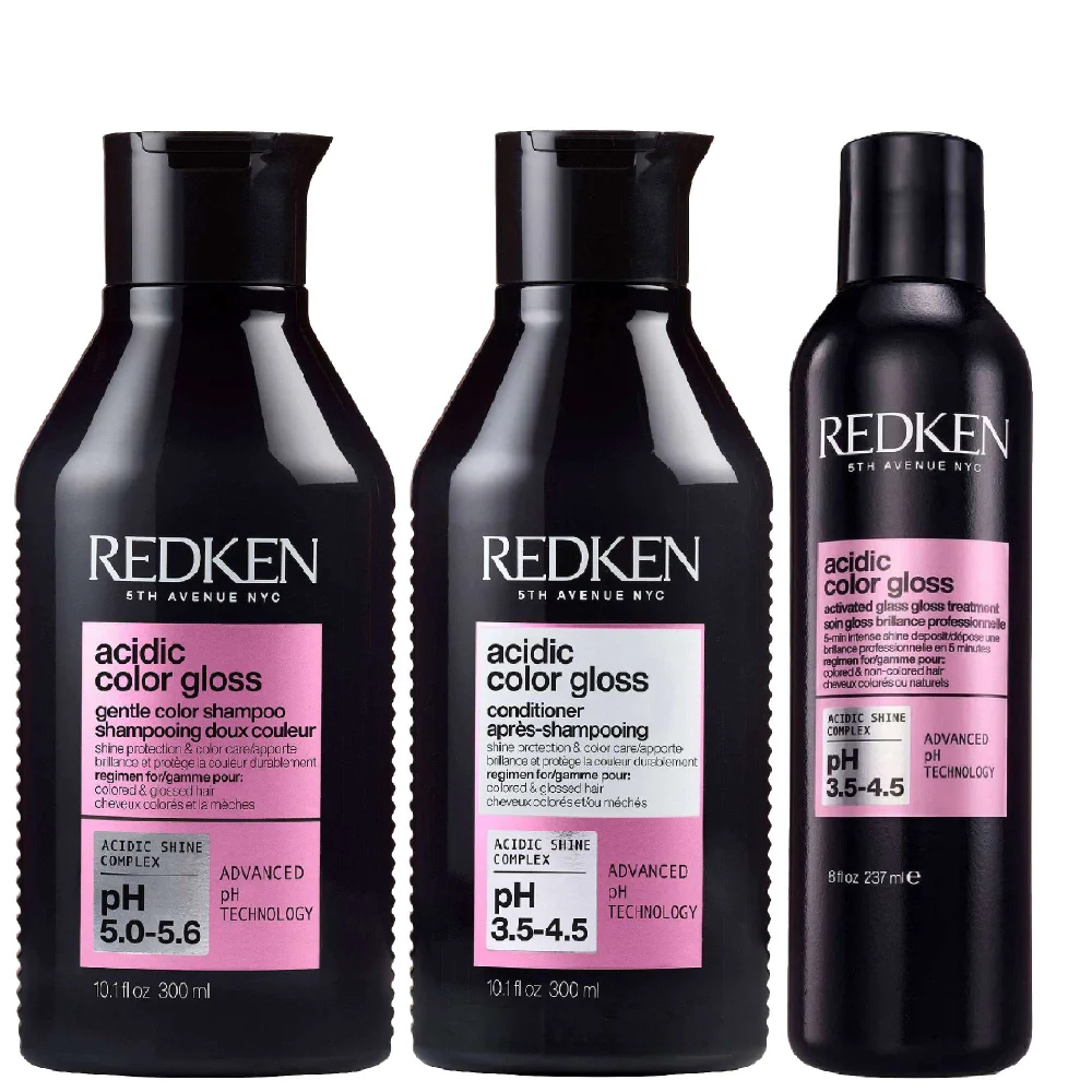 Redken Trio: Acidic Color Gloss Shampoo 300ml, Conditioner 300ml & Treatment 237ml Image 1