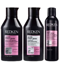 Redken Trio: Acidic Color Gloss Shampoo 300ml, Conditioner 300ml & Treatment 237ml - undefined undefined
