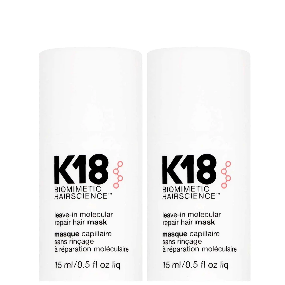 K18 Bundles Duo: Biomimetic Hairscience Leave-In Molecular Repair Hair Mask 15ml x 2 Image 1