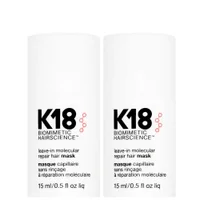 K18 Duo: Biomimetic Hairscience Leave-In Molecular Repair Hair Mask 15ml x 2