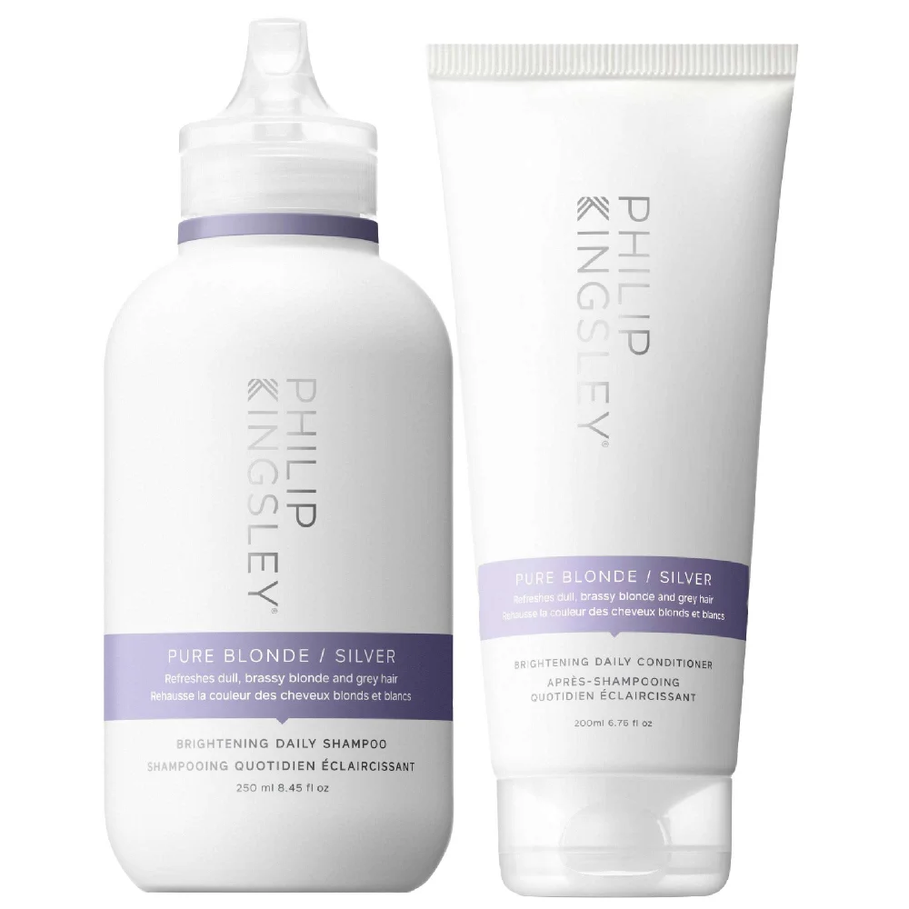 Philip Kingsley Duo: Pure Blonde/ Silver Brightening Daily Shampoo 250ml & Pure Blonde/ Silver Conditioner 200ml Image 1