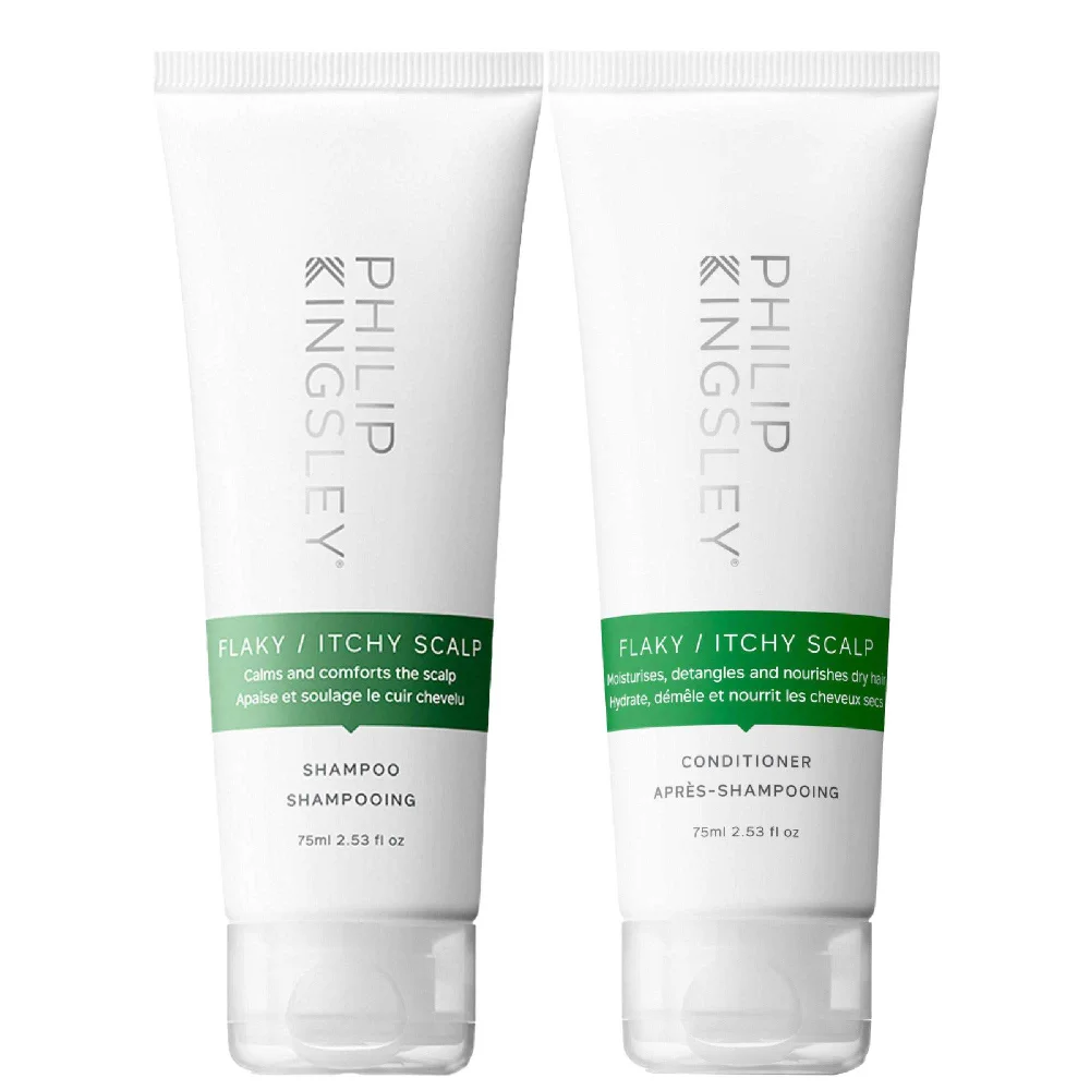 Philip Kingsley Duo: Flaky/Itchy Scalp Shampoo 75ml & Flaky/Itchy Scalp Conditioner 75ml Image 1