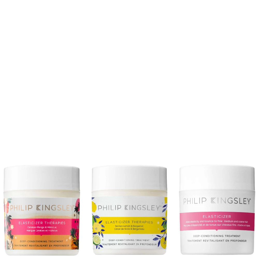 Philip Kingsley Trio: Carabao Mango & Hibiscus Elasticizer 150ml, Lemon & Bergamot Elasticizer 150ml & Elasticizer 150ml Image 1