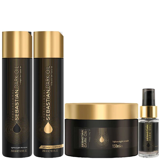SEBASTIAN PROFESSIONAL Set: Dark Oil Shampoo 250ml, Conditioner 250ml, Mask 150ml & Hair Oil 30ml