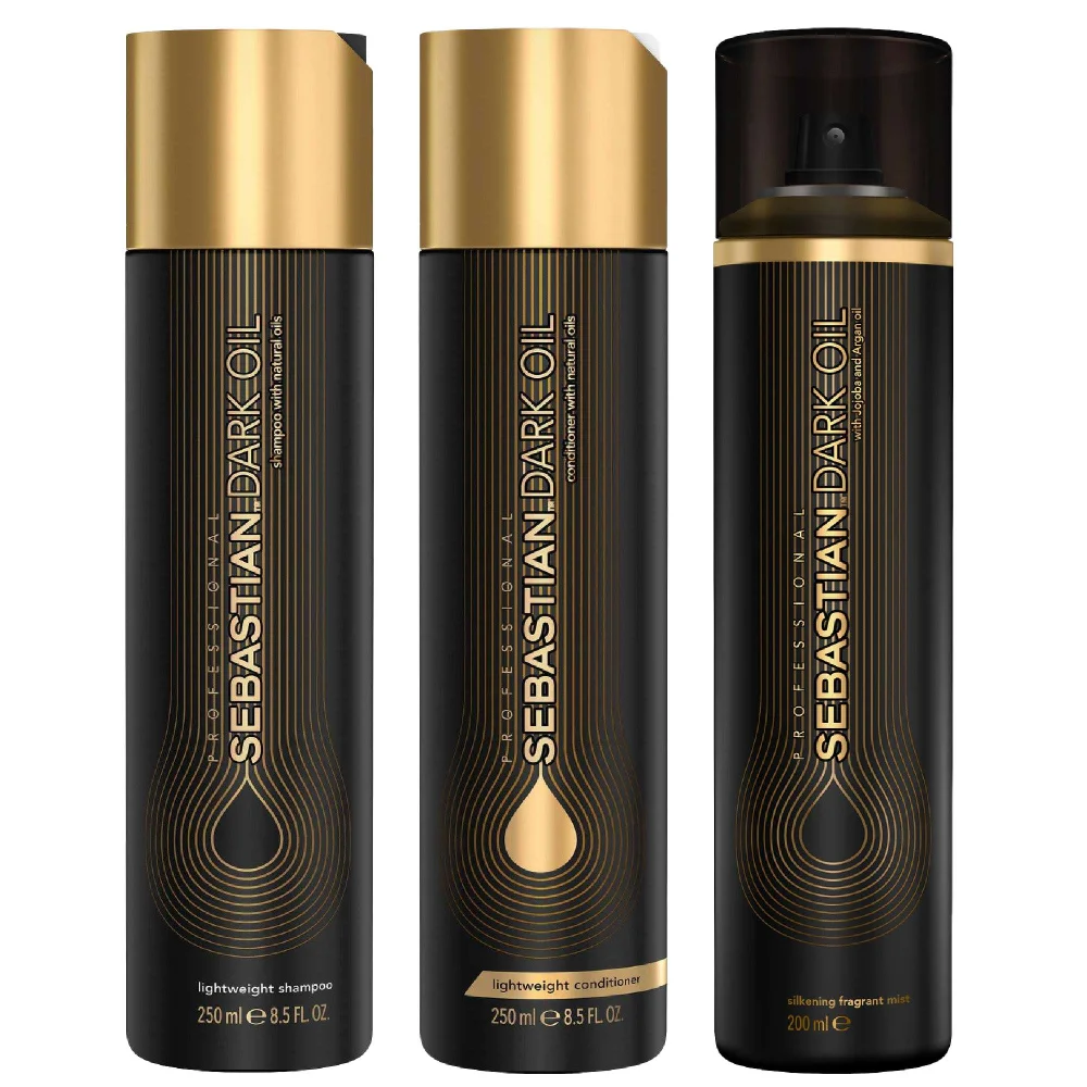SEBASTIAN PROFESSIONAL Trio: Dark Oil Shampoo 250ml, Conditioner 250ml & Mist 200ml Image 1