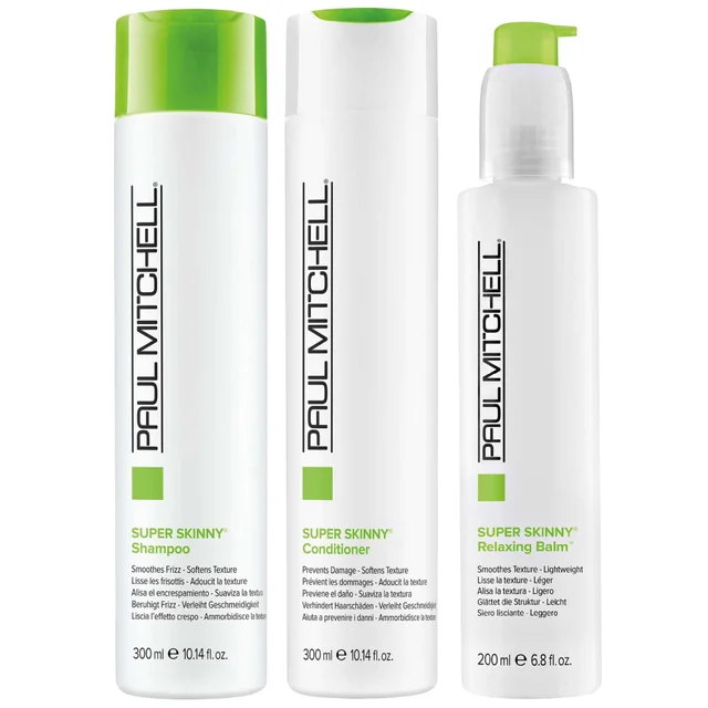 Paul Mitchell Trio: Smoothing Super Skinny Daily Shampoo 300ml, Conditioner 300ml & Relaxing Balm 200ml