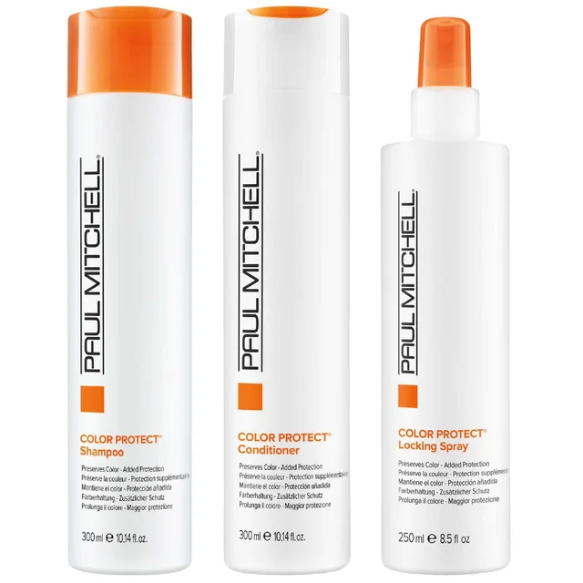 Paul Mitchell Trio: Color Protect Daily Shampoo 300ml, Conditioner 300ml & Locking Spray 250ml
