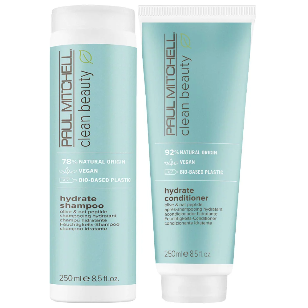 Paul Mitchell Bundles Duo: Clean Beauty Hydrate Shampoo 250ml & Conditioner 250ml Image 1