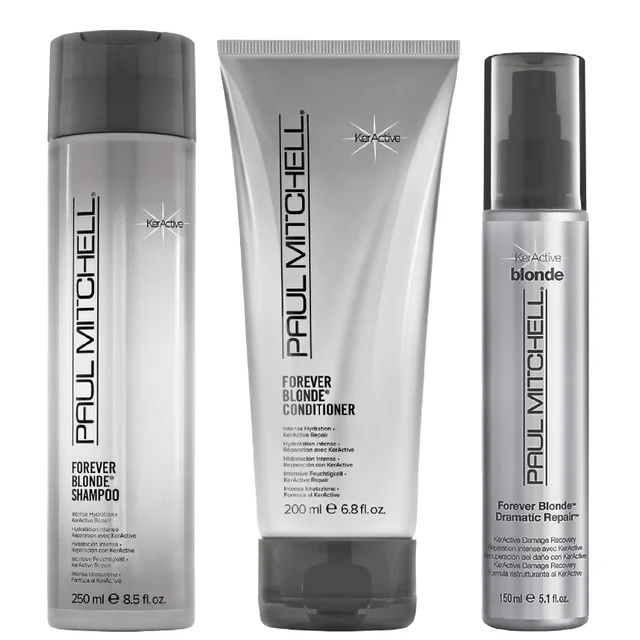 Paul Mitchell Trio: Forever Blonde Shampoo 250ml, Conditioner 200ml & Dramatic Repair 150ml