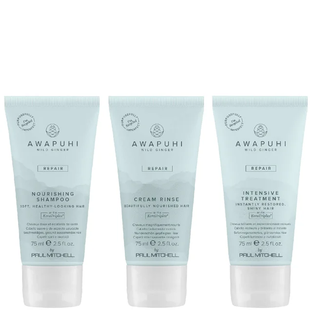 Paul Mitchell Trio: Awapuhi Wild Ginger Nourishing Shampoo 75ml, Cream Rinse 75ml & Intensive Treatment 75ml