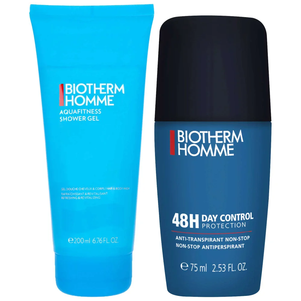 Biotherm Duo: Homme Aquafitness Shower Gel 200ml & 48H Day Control Antiperspirant Roll-On 75ml Image 1