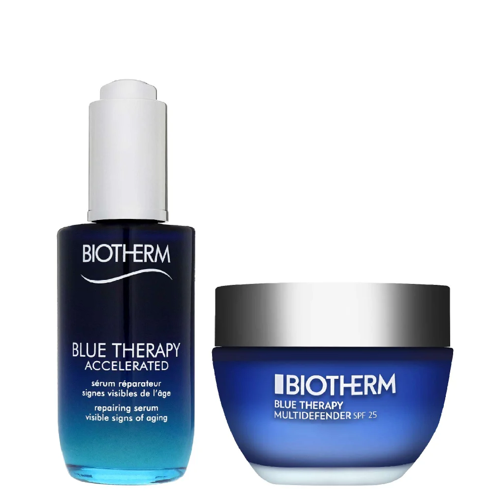 Biotherm Bundles Duo: Blue Therapy Accelerated Serum 50ml & Multi-Defender SPF25 Normal/Combination Skin 50ml Image 1