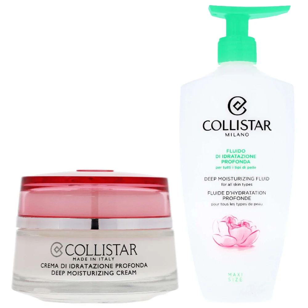 Collistar Duo: Deep Moisturizing Cream 50ml & Deep Moisturising Fluid 400ml Image 1