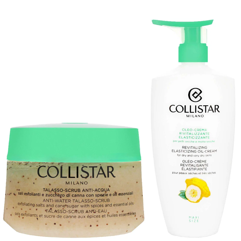 Collistar Duo: Anti-Water Talasso-Scrub 700g & Revitalizing Elasticizing Oil-Cream 400ml Image 1