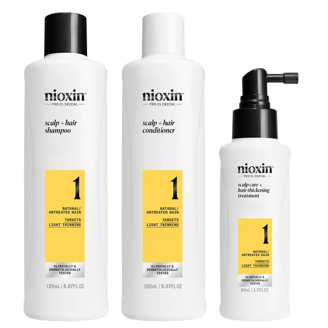 Nioxin Pro Clinical System 1 Trial Kit for Natural Hair with Light Thinning