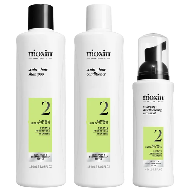 Nioxin Pro Clinical Gifts & Sets System 2 Trial Kit for Natural Hair with Progressed Thinning