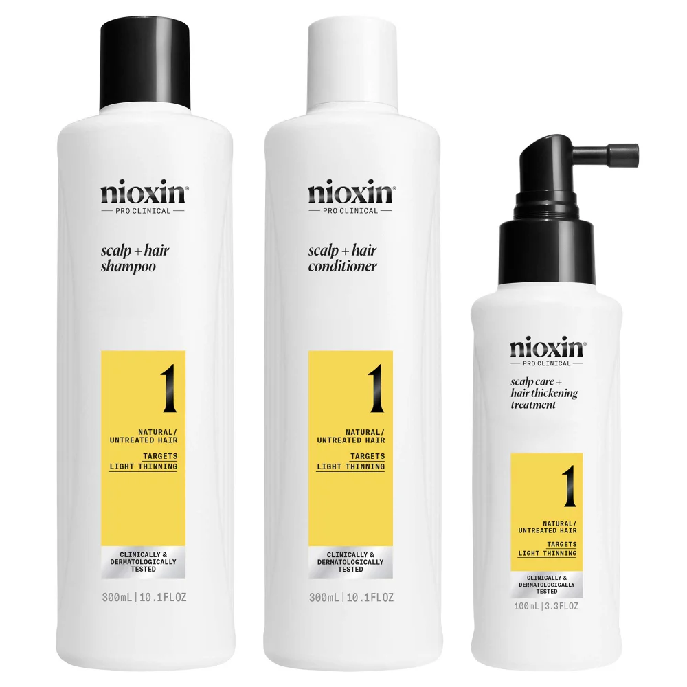 Nioxin Pro Clinical System 1 Kit for Natural Hair with Light Thinning Image 1