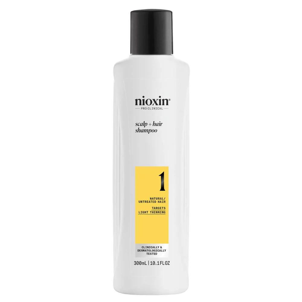 Nioxin Pro Clinical System 1 Shampoo for Natural Hair with Light Thinning 300ml Image 1