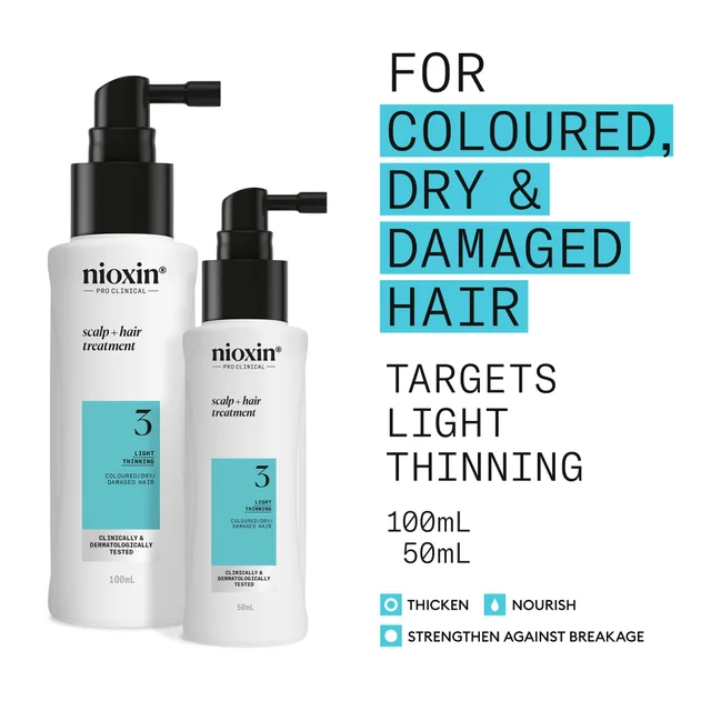 Nioxin Pro Clinical System 3 Leave-In Treatment for Coloured Hair with Light Thinning 100ml