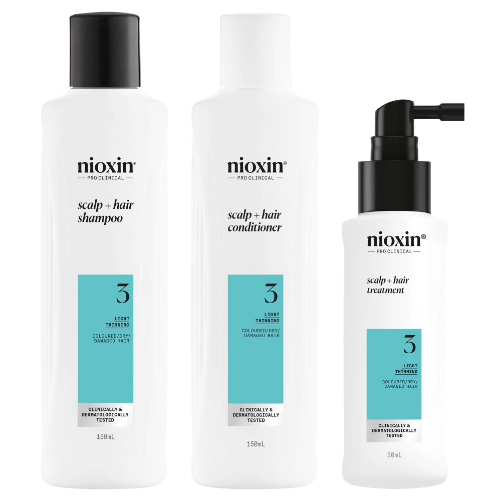 Nioxin Pro Clinical System 3 Trial Kit for Coloured Hair with Light Thinning Image 1