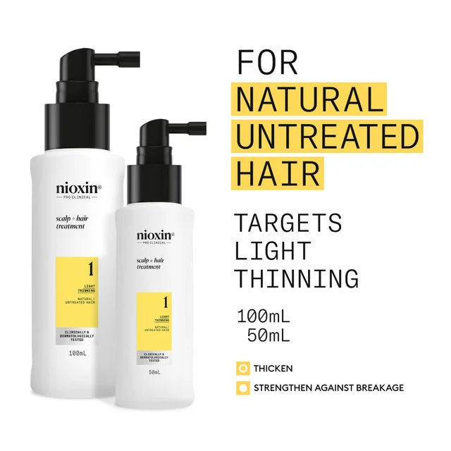 Nioxin Pro Clinical System 1 Leave-In Treatment for Natural Hair with Light Thinning 100ml