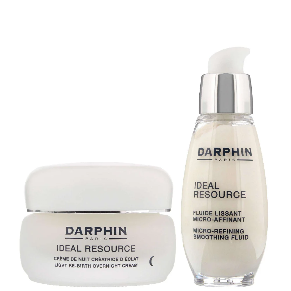 Darphin Duo: Ideal Resource Overnight Cream Skincare Treatment 50ml & Micro-Refining Smoothing Fluid 50ml Image 1